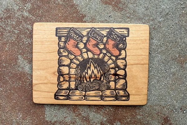 Fireside Peace, Love & Joy Holiday Card
